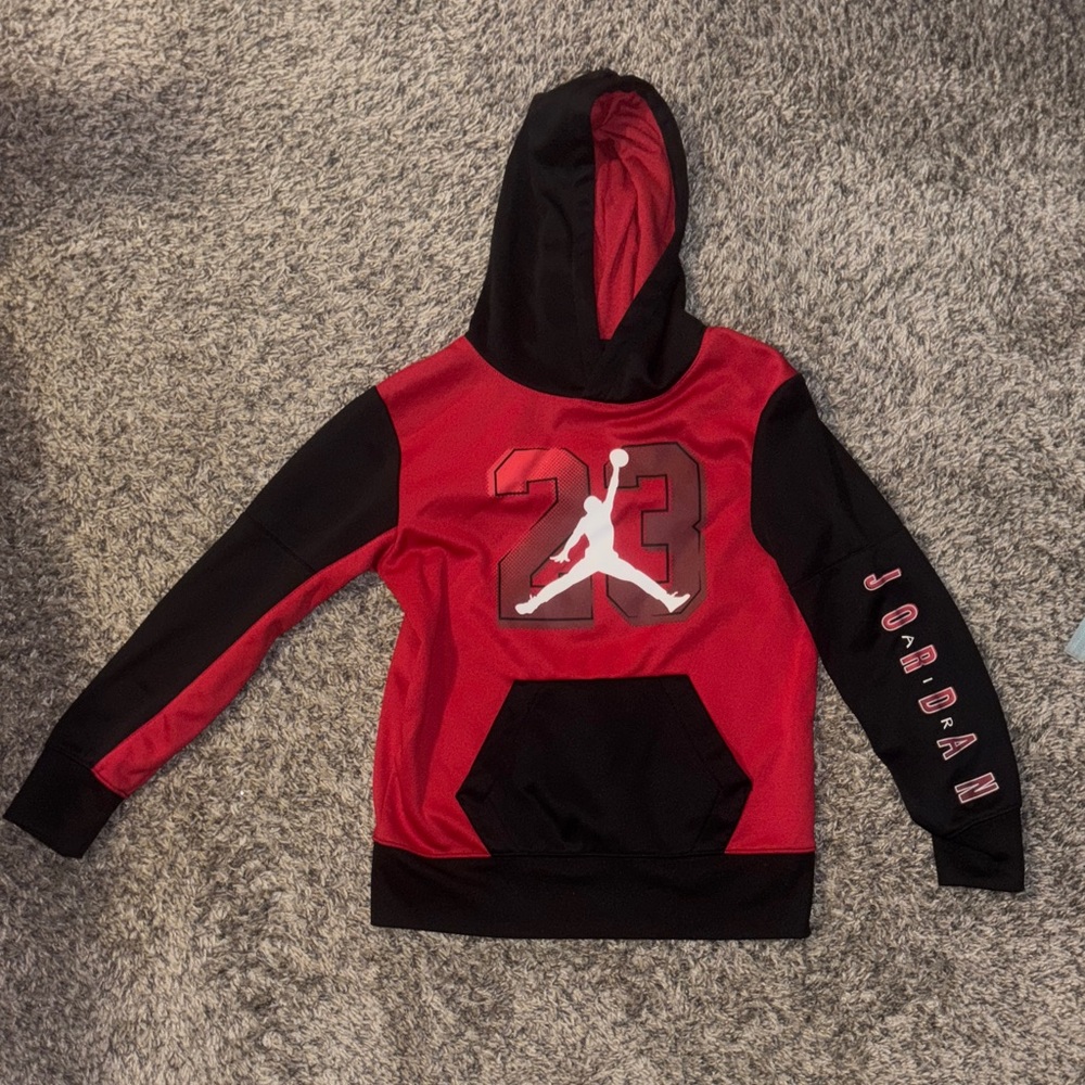 Jordan Kids Red and Black Pullover Hoodie